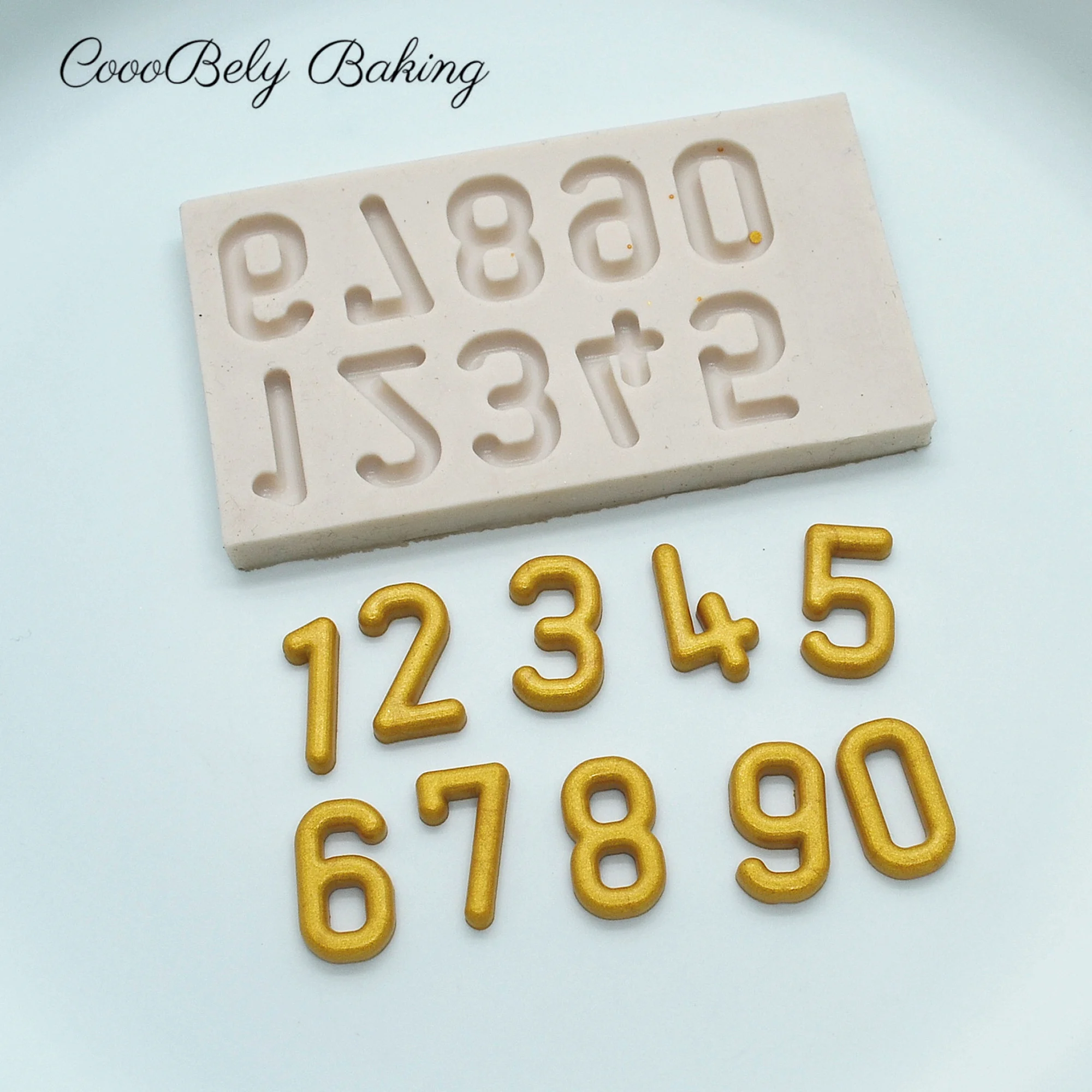 "0-9" Number Silicone Molds Candy Polymer Clay Mold Chocolate Party Baking Wedding Cupcake Topper Fondant Cake Decorating Tools