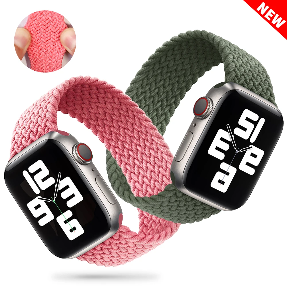 

Braided Solo Loop For Apple watch band 44mm 40mm 38mm 42mm Fabric Nylon Elastic belt bracelet iWatch series 3 4 5 se 6 strap