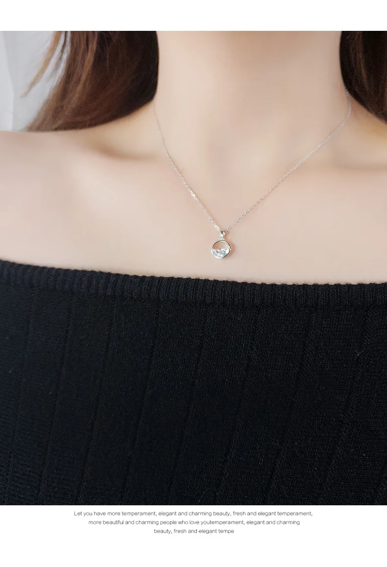 S925 Серебряное ожерелье a Wang прозрачное весеннее кольцо в стиле знаменитостей простое циркониевое Хрустальное колье QYN167
