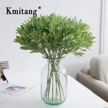 

51cm Fake Olive Tree Leaves Branch Plastic Artificial Plant Leafs Green Willow Tree Bouqyet For Office living room party Decor