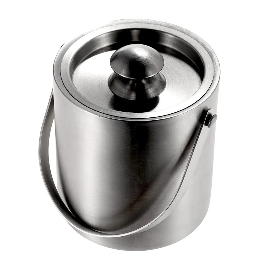 

Hot 2L/3L Practical Durable Home Bar Stainless Steel Cubes Barrel Ice Container Barrel Bucket Beer Wine Cooler Champagne