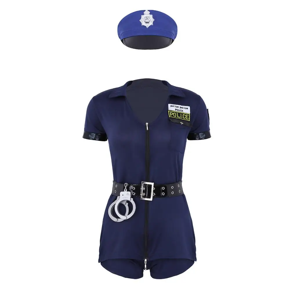 Женский полицейский Униформа полицейский женский необычный Косплей Костюм Короткие рукава Хэллоуин Рождество карнавал шорты мини платье