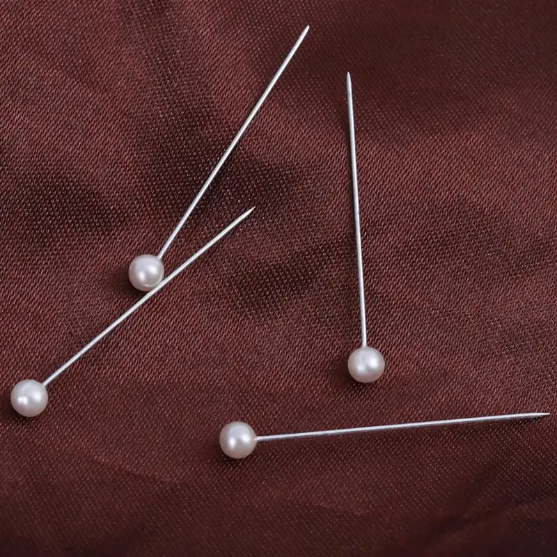 ULTNICE 100pcs Pearl Head Pins DIY Apparel Sewing Push Pins Map Tacks Head Pins for Office Home Crafts Fabric Marking