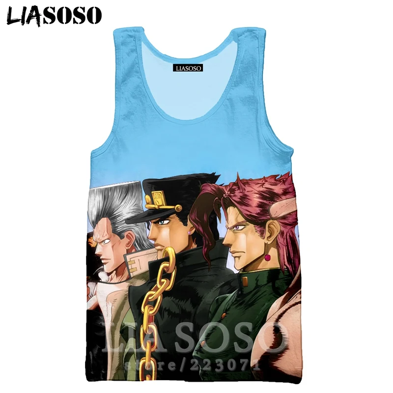 9 LIASOSO, новинка, для мужчин и женщин, Kujo Jotaro, толстовка, 3D принт, аниме, JoJo, Необычные приключения, жилет с круглым вырезом, майка, пуловер без рукавов, A317 - Цвет: 9