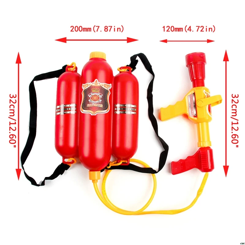 Fire Backpack Water Gun Large Capacity Fireman Water Guns Pull Out Shooting Summer Pool Beach Water Games Outdoor Toy Kids Gift - Image 6