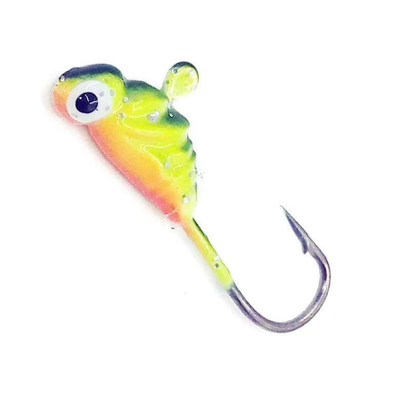 6PCS/Lot Winter Ice Fishing Hook Lure Metal Insect Bait Fish 26mm/1.9g Lead Head Hook Bait Jigging Fishing Tackle 10