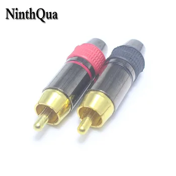 

1x red+1x black RCA Male Plug Audio Gold-Plated AV Audio Connector for DIY Cable or Home Theater DVD TV Amplifier CD Soundbox