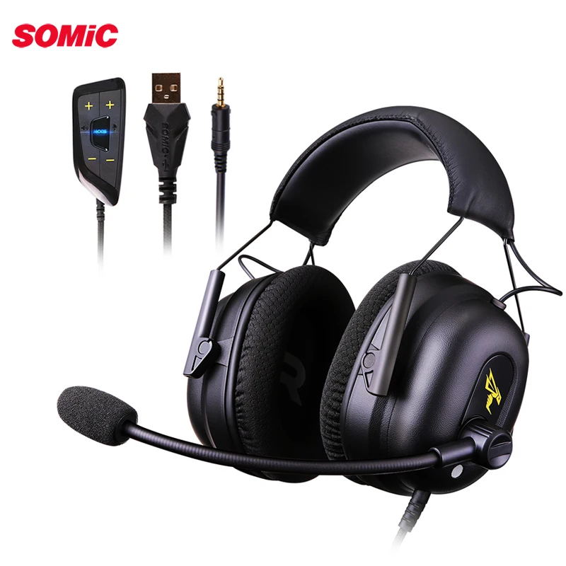 Somic G936N Проводная игровая гарнитура 7 1 виртуальной 3 5 мм USB ENC Шум снижение ПК
