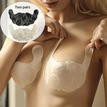 5 Pair Women U Shape Sexy Lace Adhesive Nipple Pasties Invisible Breast Lift Tape Overlays On Bra Nipple Covers Push Up