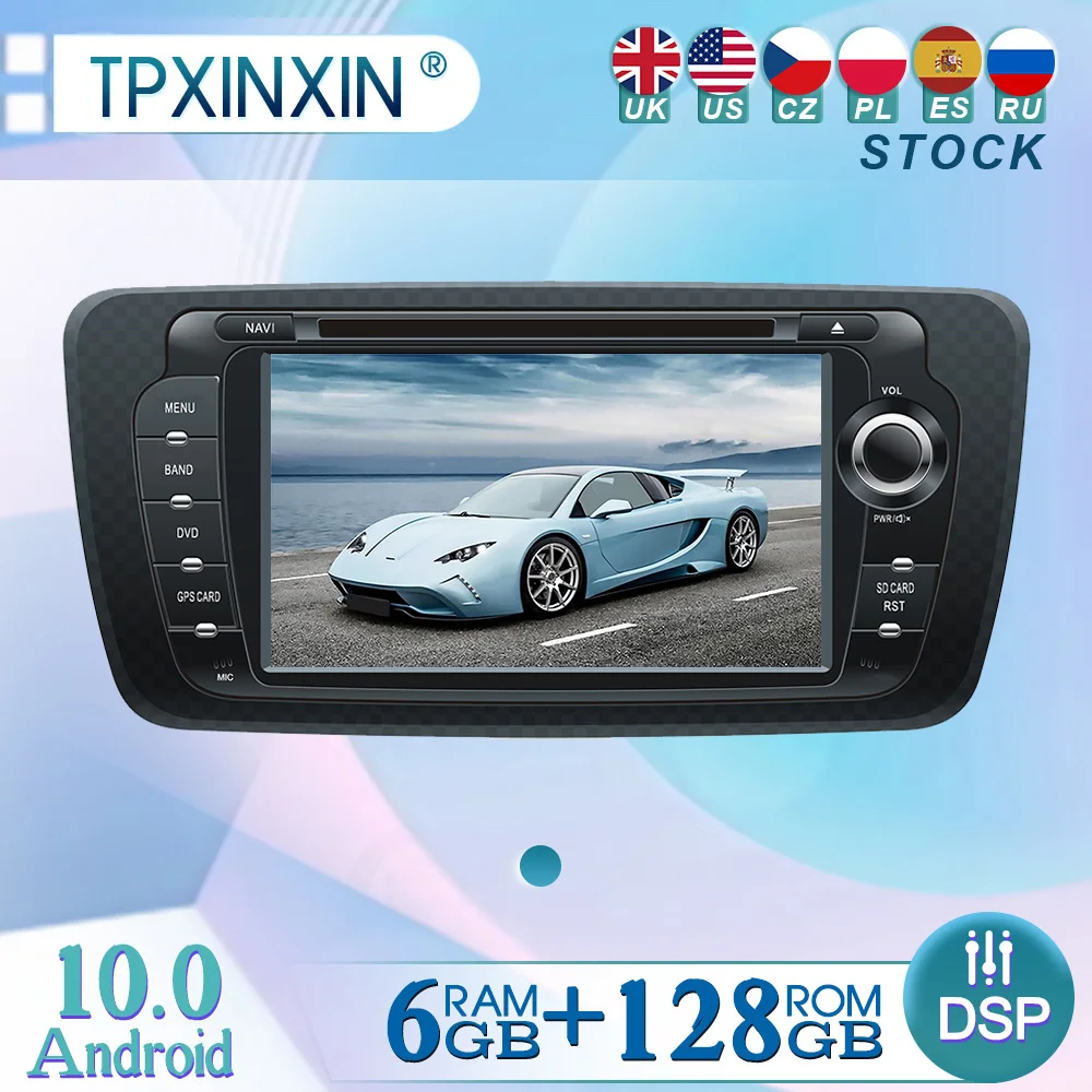 

6+128GB For Seat Ibiza 2009-2013 Android 10 Radio Player Car GPS Navigation Head Unit Car Radio with Screen WIFI DSP CARPLAY