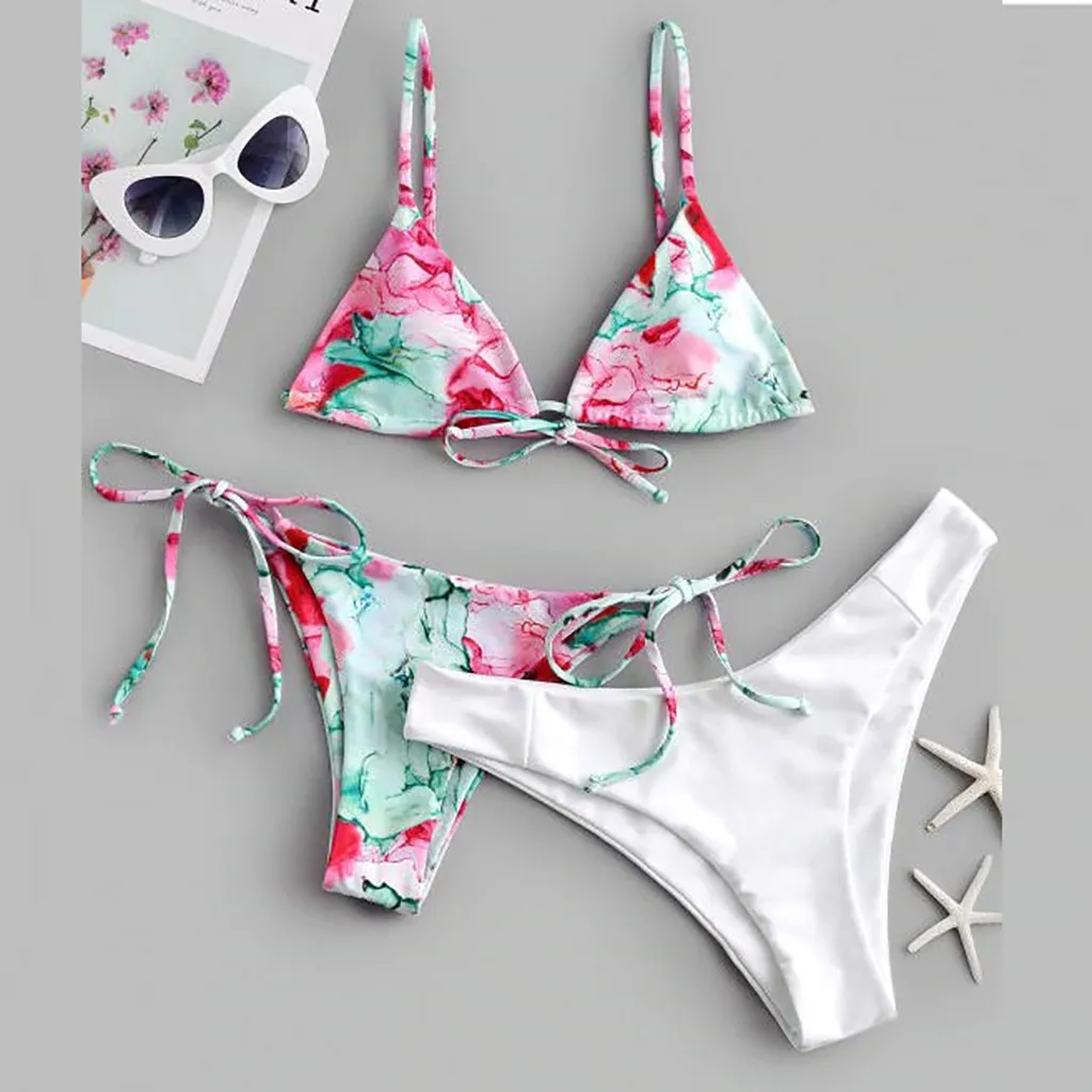 3PC Biquini Women's Bikini Print Swimsuit Summer Swimwear Bikini Sets Beachwear High Waisted Sexy maillot de bain femme Swimming 3PC Biquini Women's Bikini Print Swimsuit Summer Swimwear Bikini Sets Beachwear High Waisted Sexy maillot de bain femme Swimming