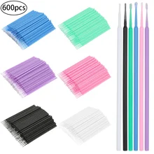 600 шт./компл. инструменты для татуировок ресницы для наращивания ватных тампонов одноразовые ватные тампоны маленькие ватные тампоны набор для чистки макияжа