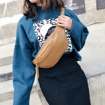 

2020 New Stone Simple Waist Bag Fashion Woman Shoulder Messenger Bag