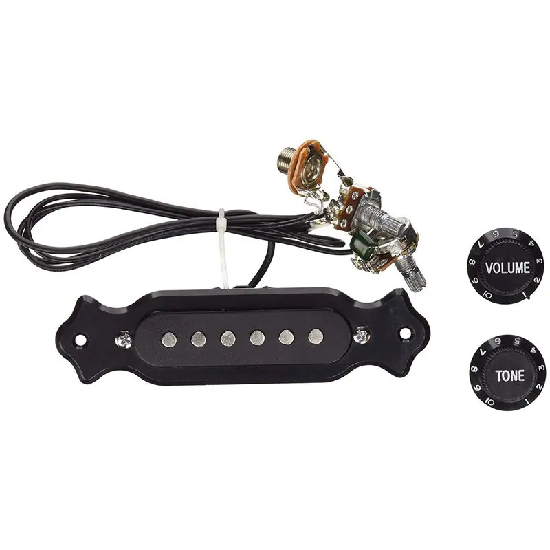 

Pre-Wired 6-String Single Coil Pickup Harness with Volume & Tone Pots for Electric Cigar Box Guitar Electric Cigar Box Guitar