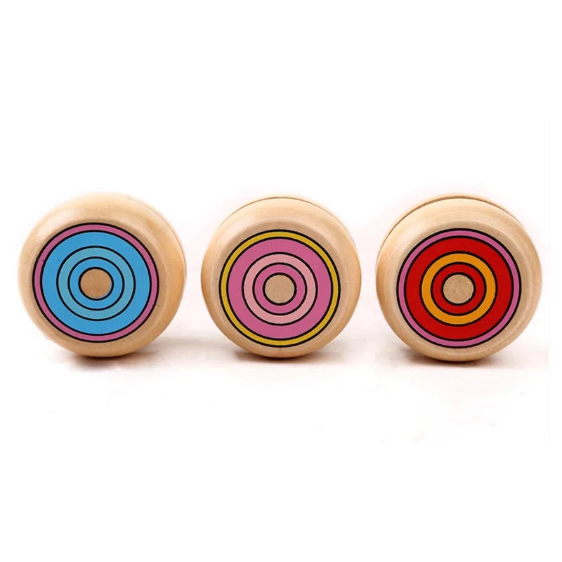 Wooden Cartoon Pattern Yo-Yo Kids Classic Toys Xmas Gifts Party Favors Kindergarten School Carnival Filler Toys for Children