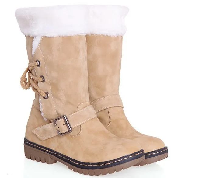 Shoes ladies cashmere ankle boots autumn and winter warm shoes solid color Roman flat snow casual raw size 34-46 | Обувь