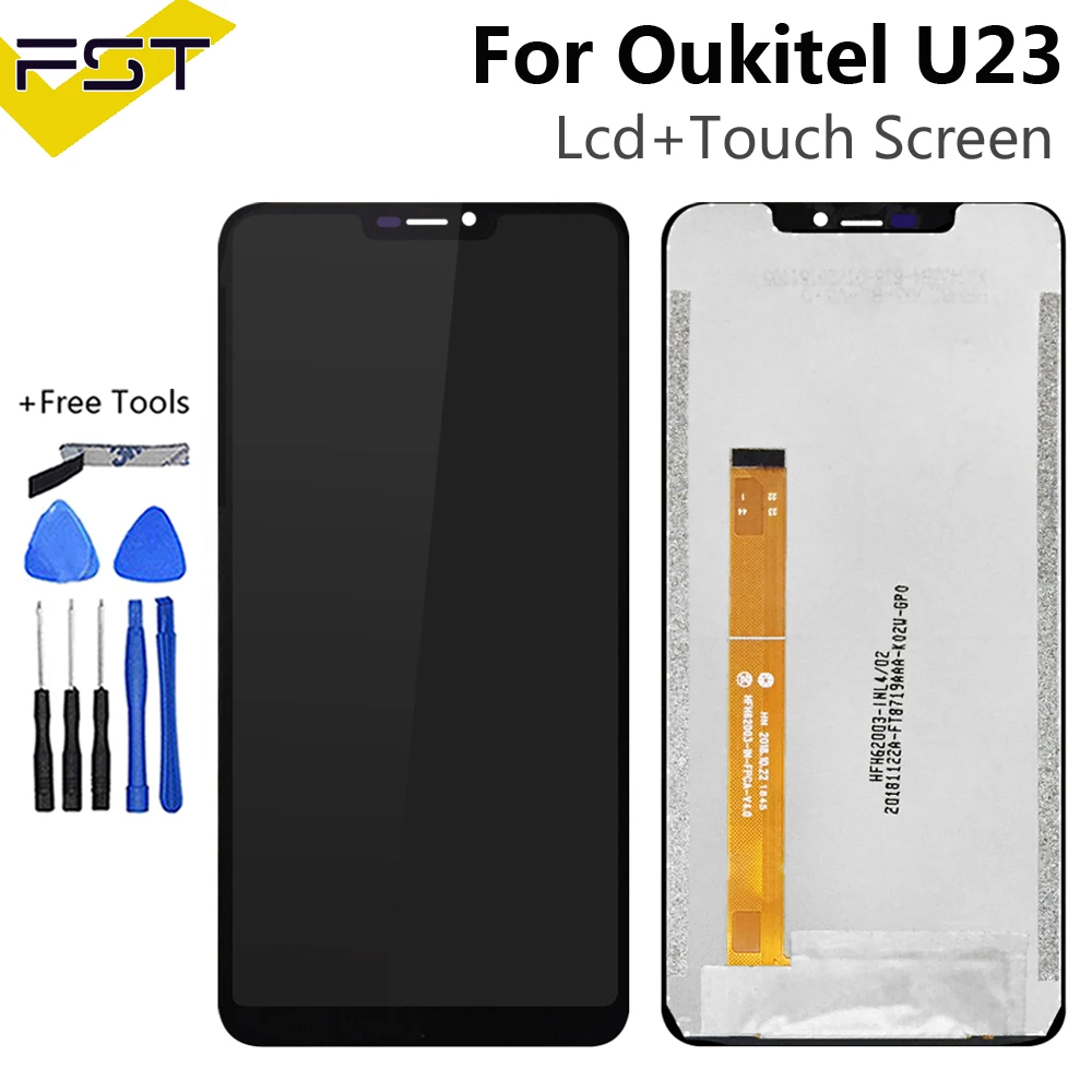 Черный ЖК дисплей 6 18 дюйма для Oukitel U23 + дигитайзер сенсорного экрана в сборе