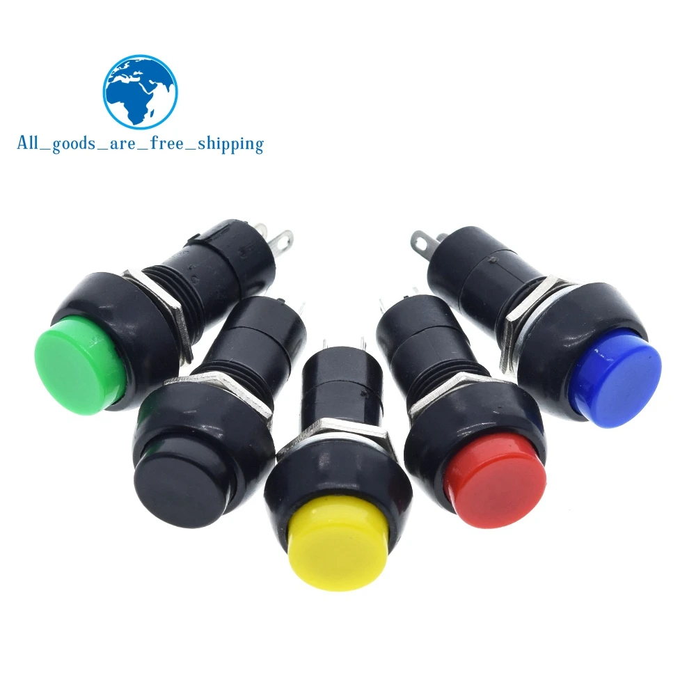 5pcs PBS-11B 250V 3A Push Button Switch 12mm No Self-Lock ON/OFF Lock Red/Green