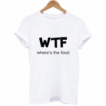 

Lus Los WTF Where is The Food Letter Printed T Shirt Women Short Sleeve O Neck Loose Tshirt Summer Fashion Women Tee Shirt Tops