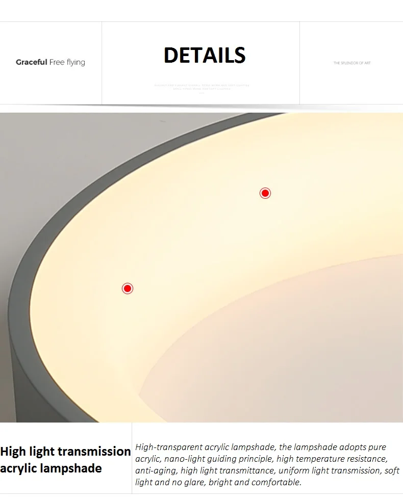 LukLoy Modern Simple Ceiling Lamp Corridor Diameter 45 cm Nordic Ceiling Lights Bedroom 3-Color Light Changeable with RC Lights