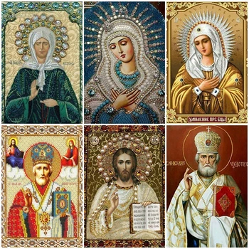 

Diamond Mosaic Icon Diamond Embroidery Icons Rhinestones Pictires Diamond Painting Full Square Drill Religion Virgin Mary