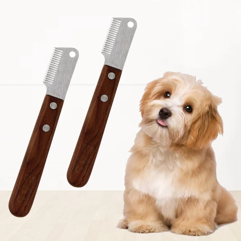 Peine para pelo de mascotas, herramienta de aseo para gatos, cuchillo de extracción para pelo de perro, largo, rizado, herramienta de limpieza