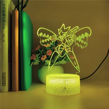 

Smart Phone Control lamp Scyther 3D LED Night Light Action Figure Toys Christmas Gifts Lamp for Children Study Event Prize