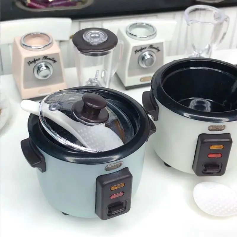 1 Set NEW 1/12 Scale Miniature Juicer Mini Rice Cooker Kitchenware for Blyth OB11 BJD Doll House Play Toys Accessories