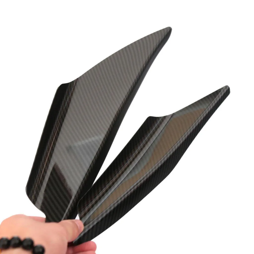 4X Durable Carbon Fiber Front Bumper Lip Splitter Fin Car Body Refit Trim