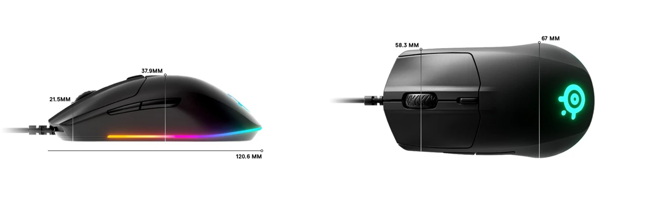Nova steelseries rival 3 gaming mouse 8,500