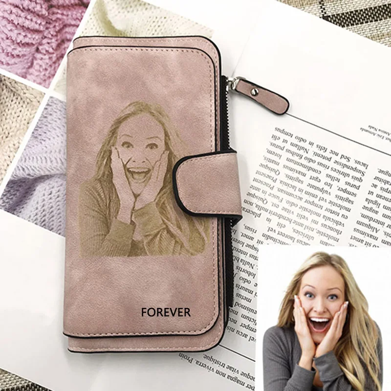 Ladies Personalized Photo Leather Wallet Women Personalized Custom
