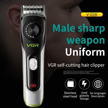

VGR V-028 Electric Hair Trimmer Shaver Cutter Clipper Men Self-Service Haircut Beard Waterproof Barber Razor Fader Grooming Tool