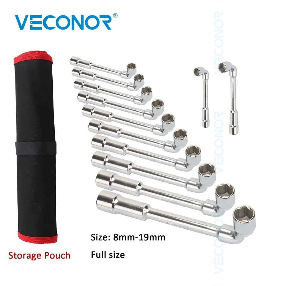Pipe Socket Key Wrench Tools Set 12pcs L shaped Angled Hex Socket