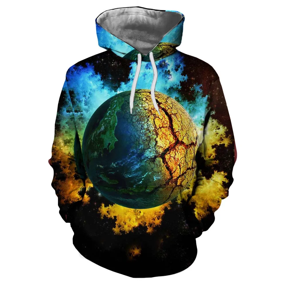

2018 Universe Men hoodies 3D Volcanic Pullover Casual Sweatshirts Loose Hoodie Unisex Tracksuits Streetwear Tops