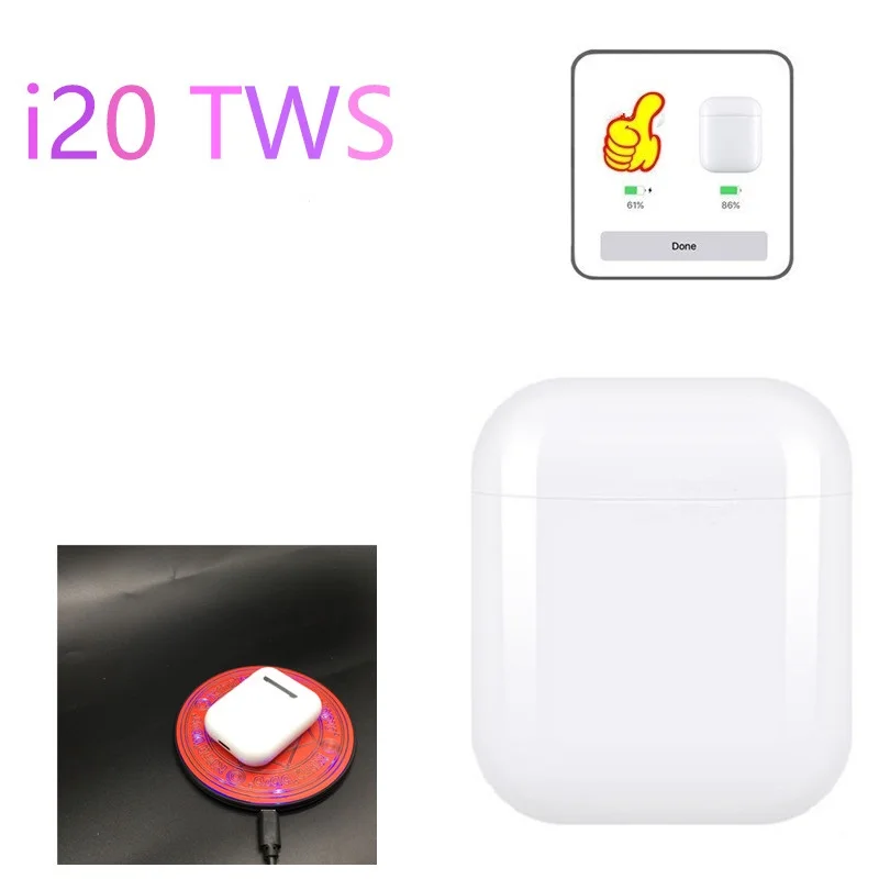 

i20 tws original Pop Up Bluetooth Earphones Wireless Charger Touch Control Mini Earbuds Headset tws pk i30 i20 i11 i7s i12