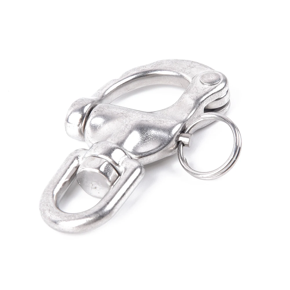 1pc Stainless Swivel Bail Snap Shackle Hook Eye Fork Marine Boat Replacement
