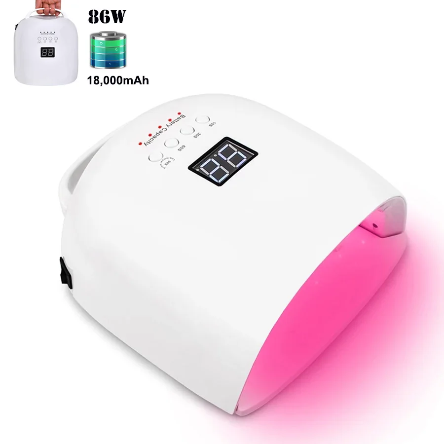 

2020 New Red Light Rechargeable Nail LED Lamp Wireless Gel Polish Dryer UV Curing Light Manicure Lamps Cordless Nail Art Lamp