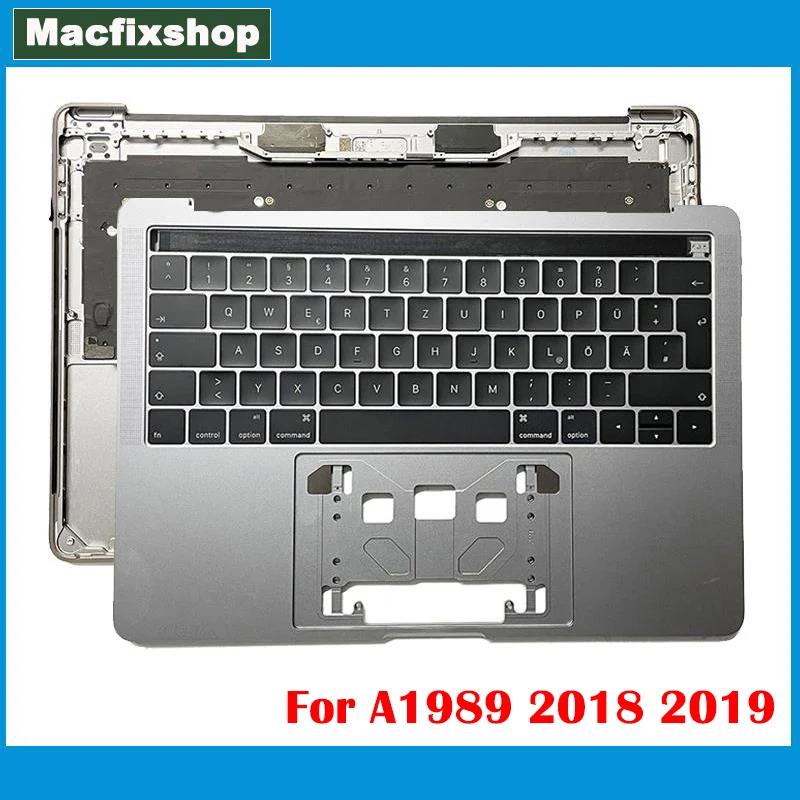 

Original A1989 Topcase UK Touchbar For MacBook Pro 13" A1989 US Keyboard Top Case Cover Palm Rest 2018 2019 Space Grey Silver