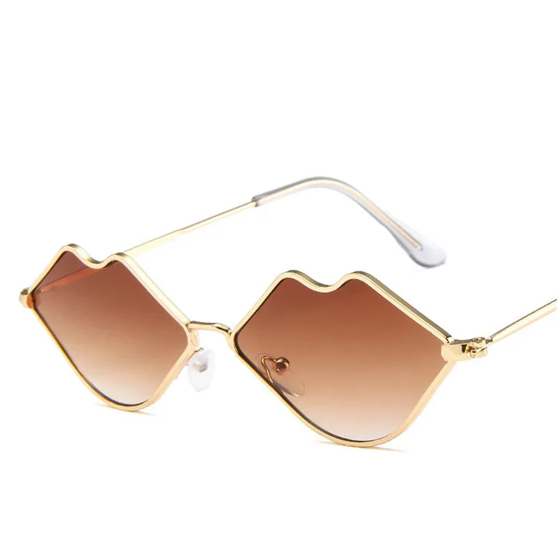 Сексуальная форма губ женские солнцезащитные очки брендовый дизайн маленькая металлическая оправа солнцезащитные очки женские праздничные очки Оттенки UV400