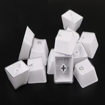 

104pcs Keycap Practical Waterproof Office Crystal Edge Design Low Profile Computer Durable ABS Home Accessory Transparent