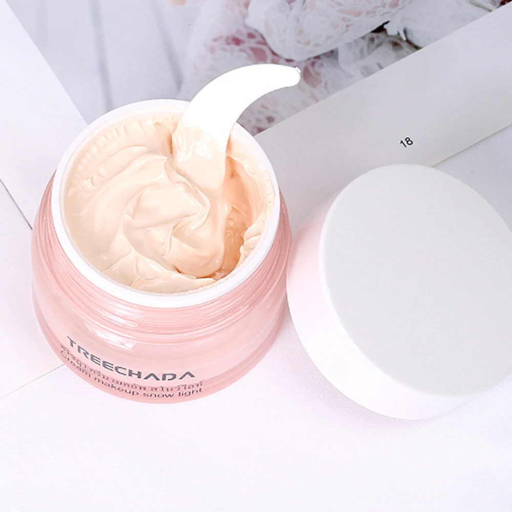 Controle de Óleo Treechada Creme Maquiagem Muscular Neve Luz 50g Tailândia Cosméticos Hidratante Poros Invisível Iluminar Corretivo 11 Treechada creme maquiagem muscular neve luz 50g