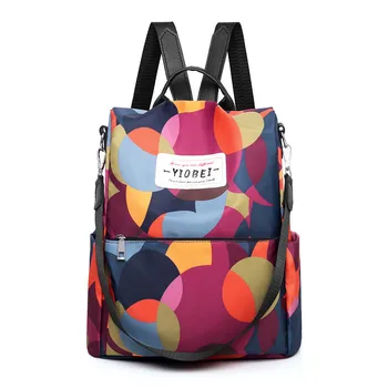 

Custom Shoulder Backpack Female Bag 2019 New Anti-theft Outdoor Leisure Travel Cross-border Printing Oxford Cloth Bag