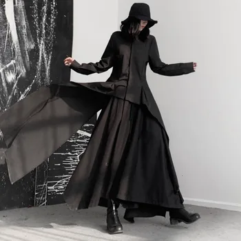 

Women Black Symmetrical Ribbon Blouse New Lapel Long Sleeve Loose Fit Shirt Fashion Tide Spring Utumn 2019 19-a544