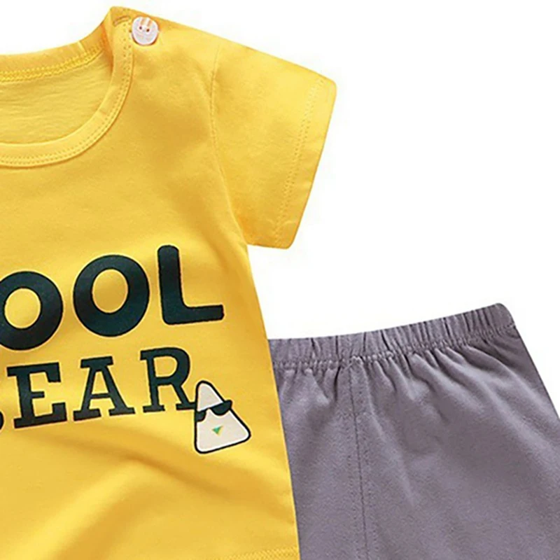 Детские повседневные комплекты одежды одежда для малышей летние топы с короткими рукавами и рисунком для маленьких мальчиков и девочек, блузка футболка+ шорты 0-4T