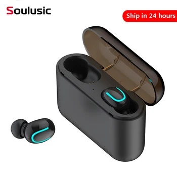 

Soulusic Bluetooth 5.0 Q32 Earphones TWS Wireless Headphones Bluetooth Earphone Handsfree Sport Earbuds Sports Headset PK HBQ
