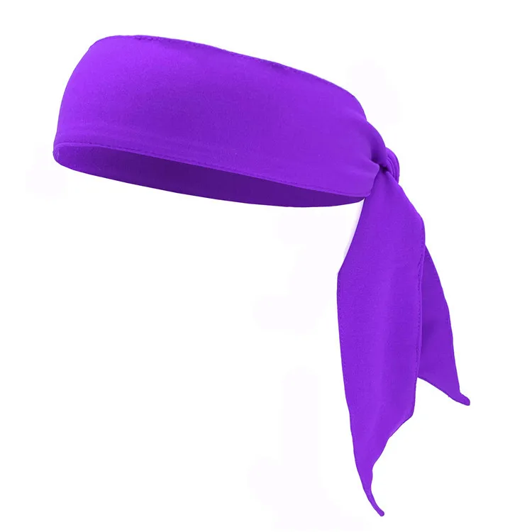 Мужская и женская спортивная повязка для бега, теннисная повязка на голову для фитнеса, занятий спортом, йогой, лента для волос, спортивные аксессуары для бега - Цвет: Фиолетовый