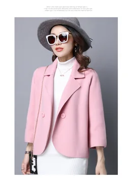 

Winter Wool Thicken tweed Slim Woman Blazer runway Jackets Coat Plus size 2XL formal Casual Thin Women blazers Female 2019 S0161