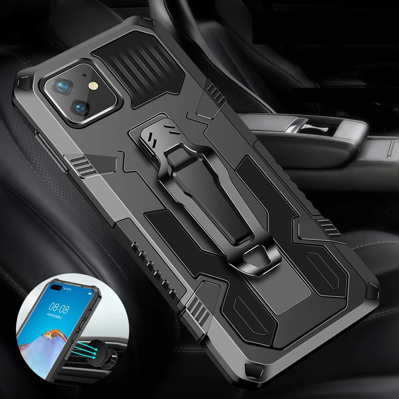 Новый чехол Funda для iPhone 12 Pro Max мини 11 XS XR с креплением сзади Coque противоударный