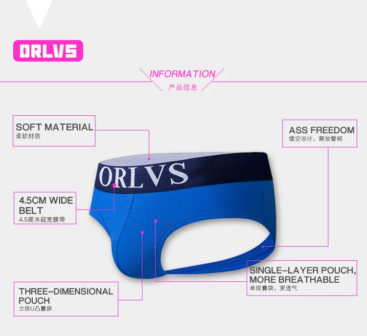 ORLVS Men's Underwear Men Sexy Briefs Jockstrap Pouch Cuecas Man Cotton Panties Thongs Mesh Underpants Gay Slip Homme Srting saxx briefs