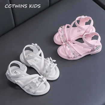 

Kids Shoes 2020 Summer Children Pu Leather Flat Baby Brand Princess Sandals Girls Fashion Rhinestone Shoes White PY-PS-068